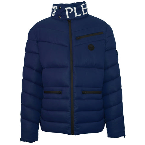 Plein Sport Padded Bold Logo Navy Blue Jacket